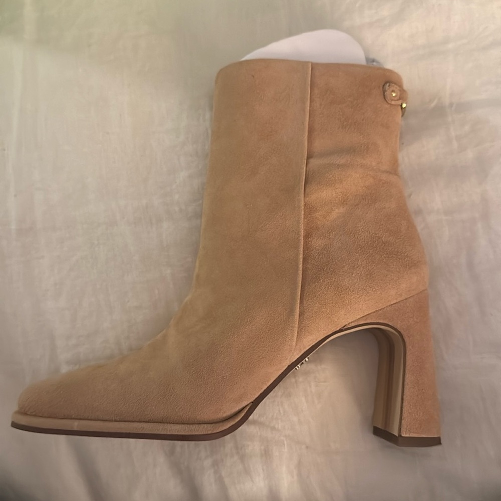 Sam Edelman IRIE SQUARE TOE ANKLE BOOTIE luxe tan size 5.5 EUC in box